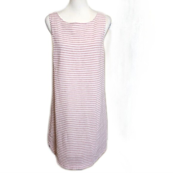 BeachLunchLounge Collection Linen/Cotton Blend, Lined, Pink & White Stripes M - Picture 1 of 8